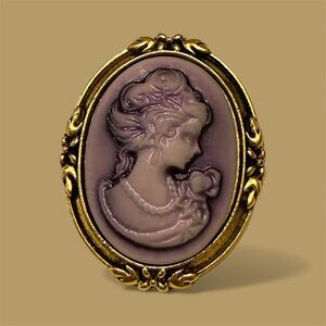 Purple Cameo Brooch